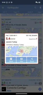 Earthquake android App screenshot 3